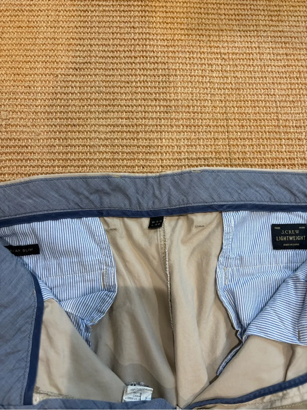 J. Crew Men's Khaki Chinos in Light Beige